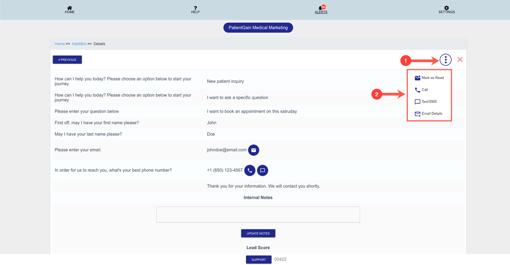 How to Contact Lead in Leads Funnel app
