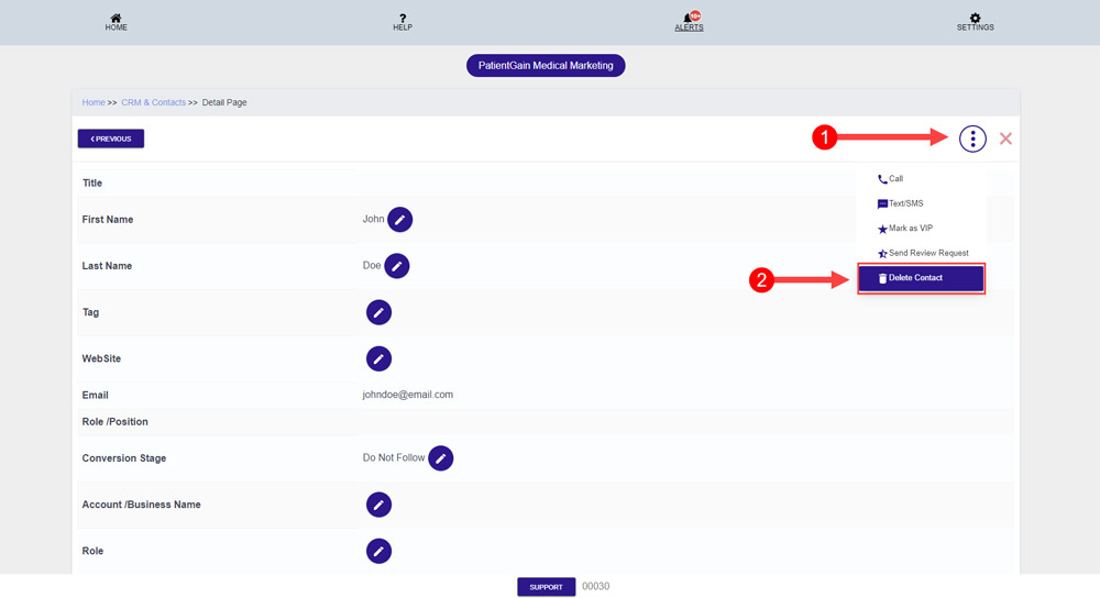How to Delete Contacts From PatientGain/Logica7 Dashboard
