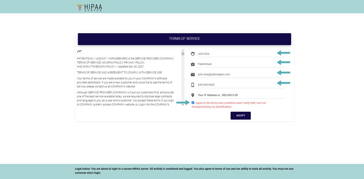 How to Login/Logout Into HIPAA Server 2 From Desktop, Iphone, Ipad and Android