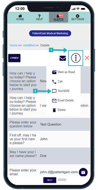 How to Send Text Chatbot/IntelliBot Lead from SMM App