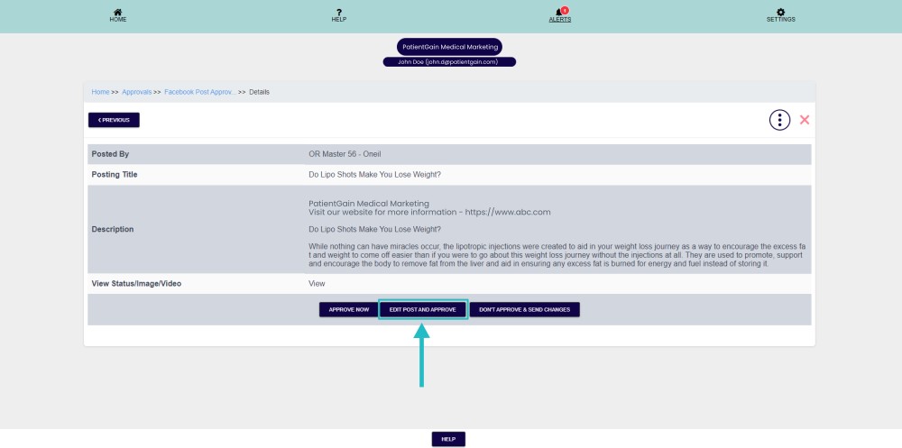 How to Edit Post in Approvals