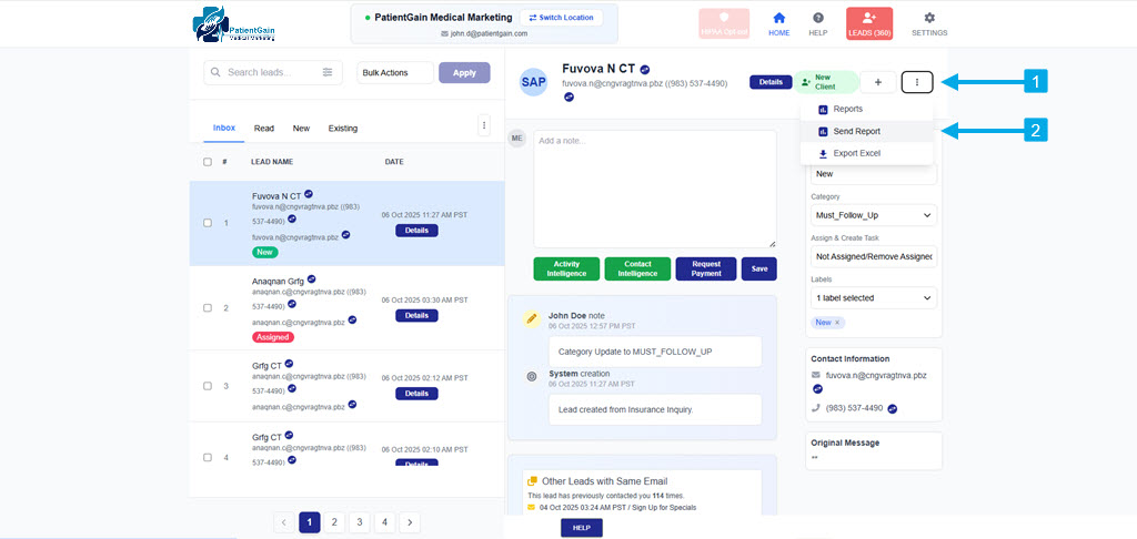 How to Send Report From Leads Funnel App