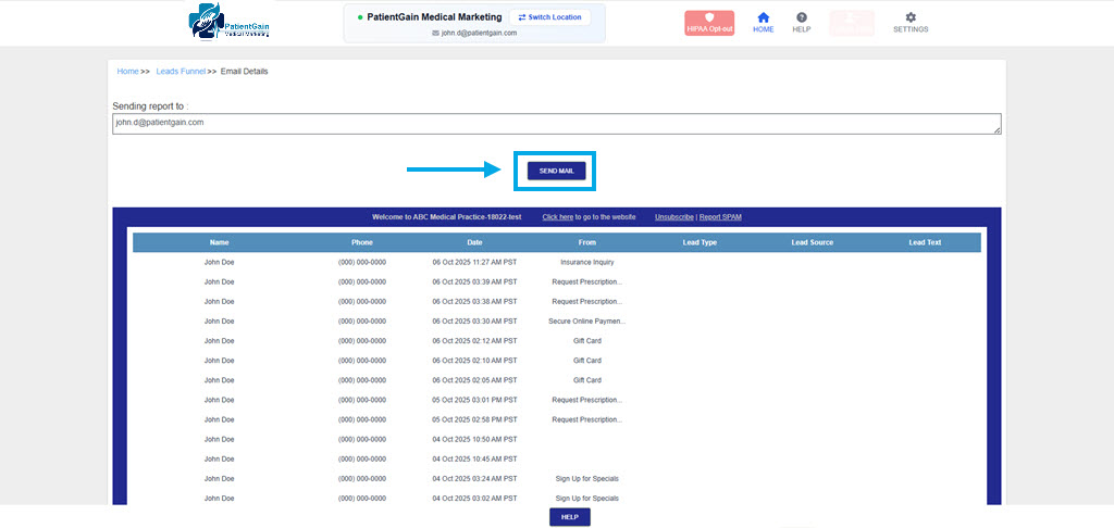How to Send Report From Leads Funnel App