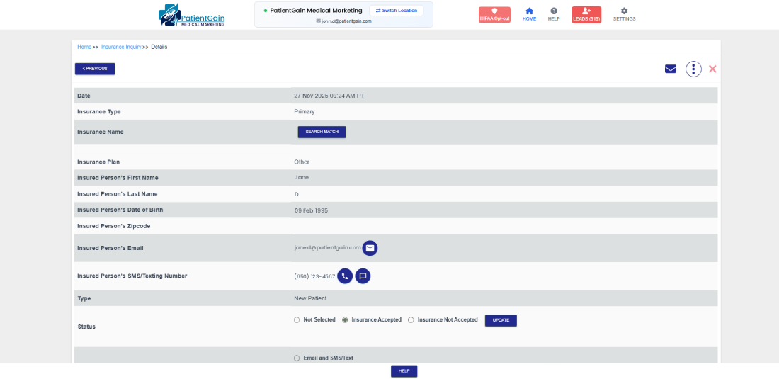 How to Check Web Leads in HIPAA Server 2