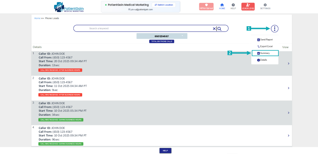 How to Check Summary From Phone Leads App
