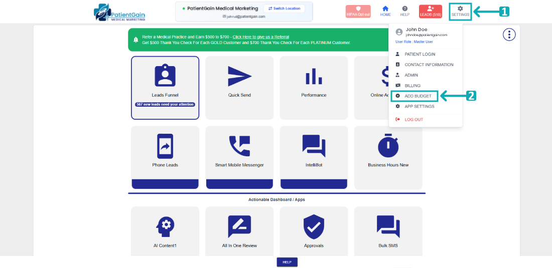 How to Authorize PatientGain/Logica7 to Setup & Execute Advertising Campaigns