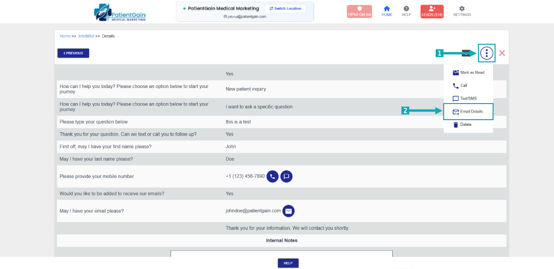 How to Check Email Details from Chatbot/IntelliBot
