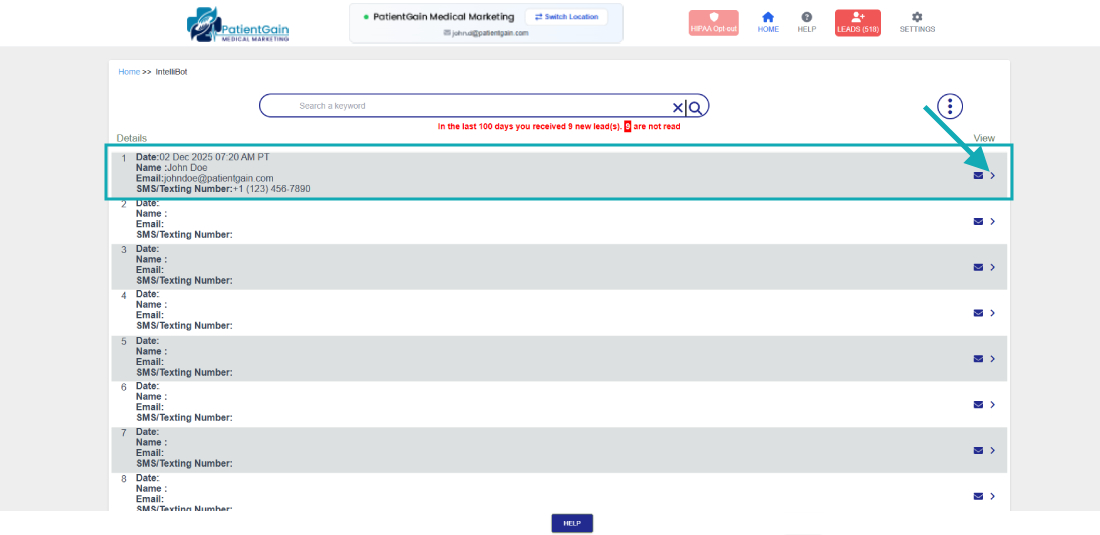 How to Check Leads From Chatbot/Intellibot app How to Check Leads From Chatbot/Intellibot app