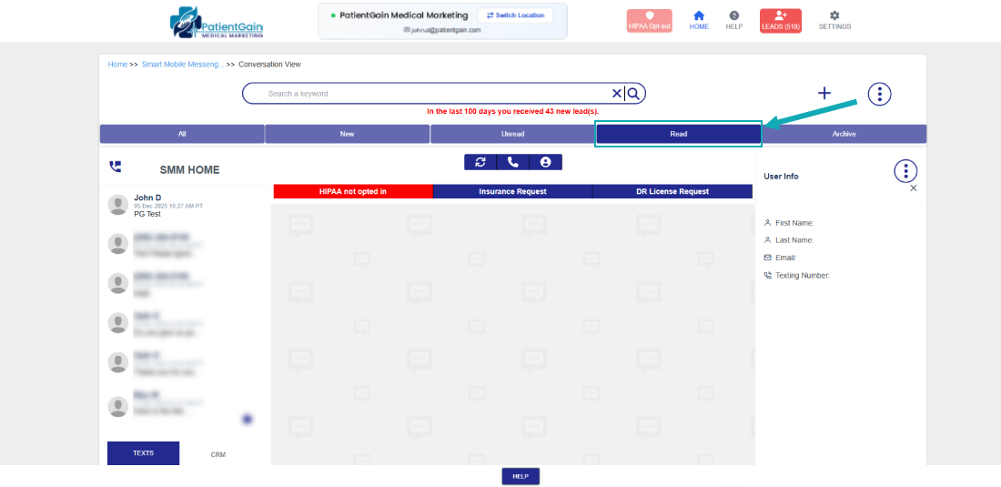 How to Check Read and Unread Messages in Smart Mobile Messenger
