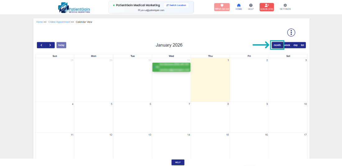 How to check Appointments in Calendar View
