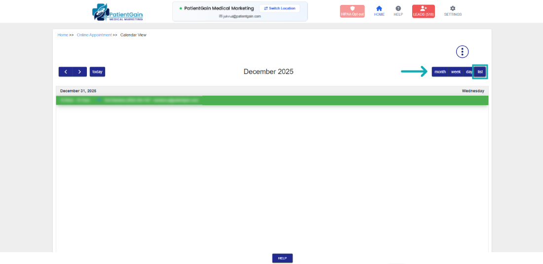 How to check Appointments in Calendar View
