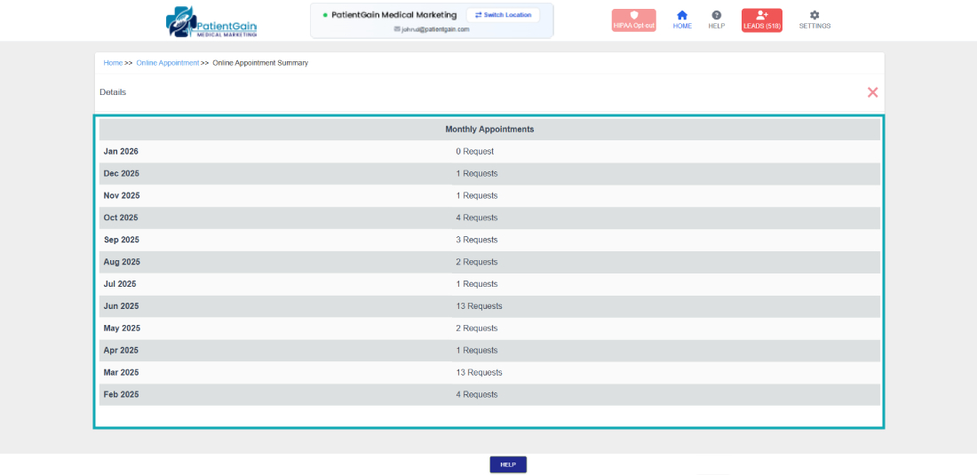 How to Check Monthly Appointment Summary
